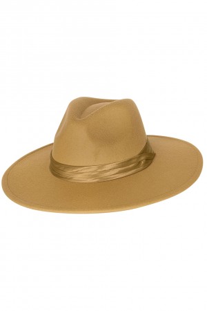 Καπέλο με σατινέ κορδέλα - Μπεζ