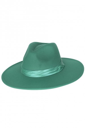 Καπέλο με σατινέ κορδέλα - Πράσινο