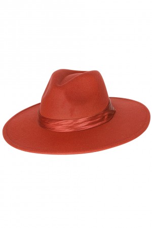 Καπέλο με σατινέ κορδέλα - Πορτοκαλί