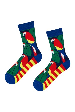 Γυναικείες κάλτσες πολύχρωμες με παπαγάλους