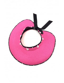 Φούξια καπέλο visor με πέρλες