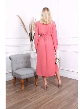 Μίντι φόρεμα με σκίσιμο - Dusty pink