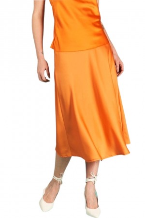 Μακριά τύπου μεταξωτή φούστα - Πορτοκαλί