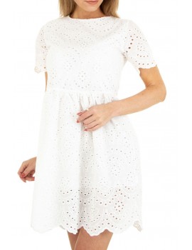 Βαμβακερό φόρεμα broderie anglaise - Λευκό