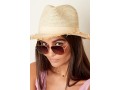 Ψάθινο καπέλο με λεπτομέρεια κορδέλας - Φυσικό