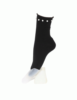 Μαύρες κάλτσες πέρλες στο τελείωμα